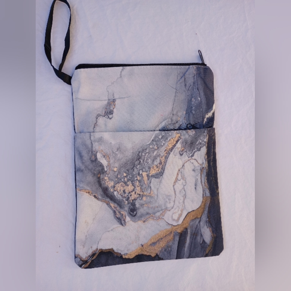 Marble Design Book Protector Bag Cosmetics Casual Utility Unisex Streetwear